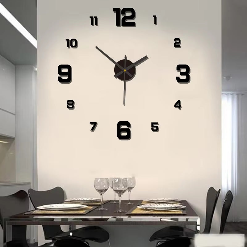 3D Frameless DIY Wall Clock with Mute Digital Display for Home and Office Decoration