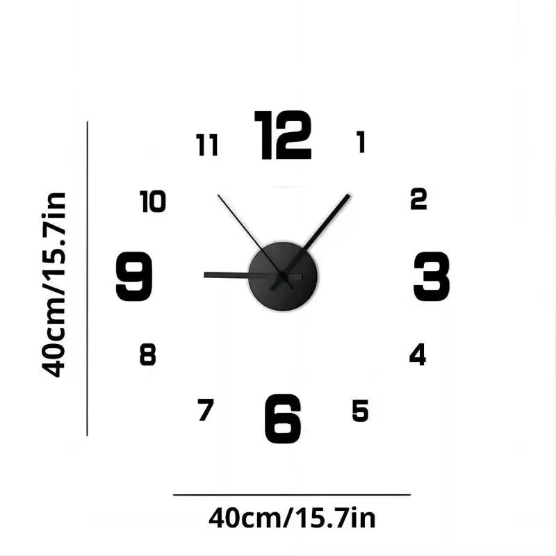 3D Frameless DIY Wall Clock with Mute Digital Display for Home and Office Decoration