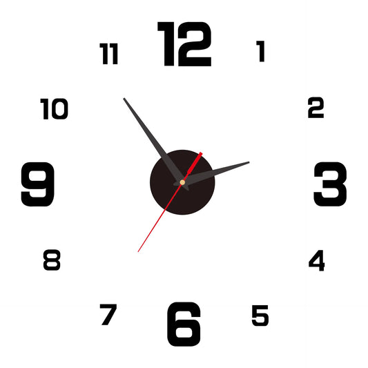 3D Frameless DIY Wall Clock with Mute Digital Display for Home and Office Decoration