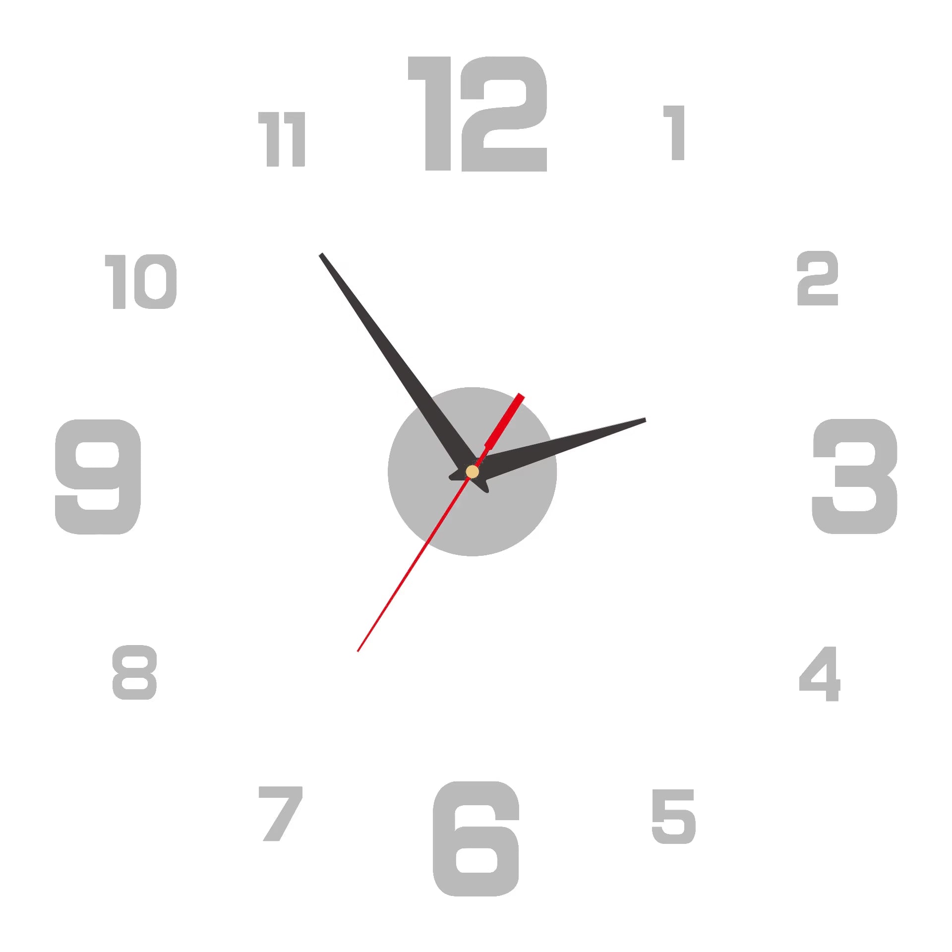 3D Frameless DIY Wall Clock with Mute Digital Display for Home and Office Decoration