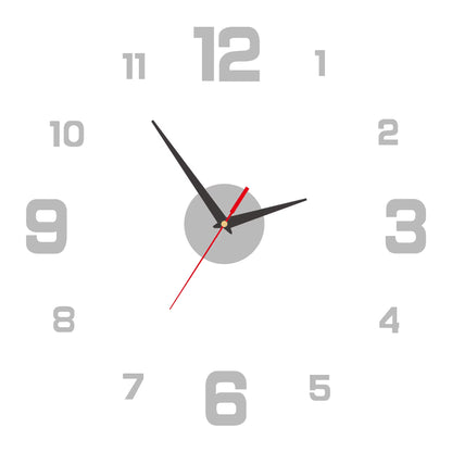 3D Frameless DIY Wall Clock with Mute Digital Display for Home and Office Decoration
