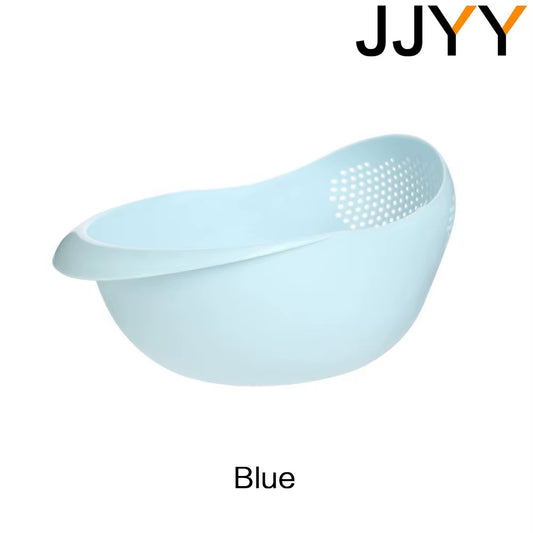 JJYY Rice Sieve Plastic Colander Sieve Rice Washing Filter Strainer Basket Kitchen Tools Food Beans Sieve Fruit Bowl Drainer
